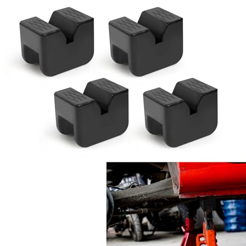 4PCS Car Jack Stand Pads, 3 Ton Rubber Jack Pad Adapter for Jack Stands, Universal Rubber Slotted Frame Rail Pinch Welds Protector, Heavy Duty Jack Pad Car Accessories