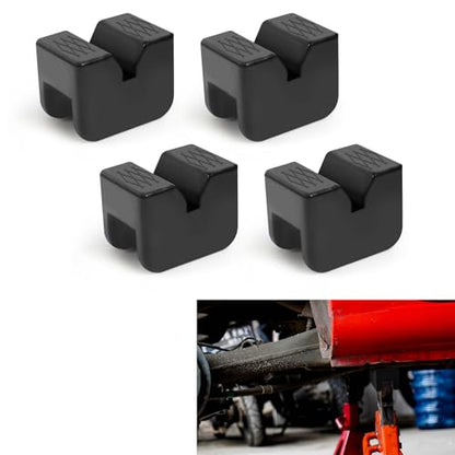 4PCS Car Jack Stand Pads, 3 Ton Rubber Jack Pad Adapter for Jack Stands, Universal Rubber Slotted Frame Rail Pinch Welds Protector, Heavy Duty Jack Pad Car Accessories