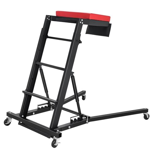 Heavy Duty Adjustable Foldable Auto Creeper for Mechanics, 400 LBS CapacityAutomotive Creeper, All Terrain Garage Creeper with 4 Wheels and Padded Deck