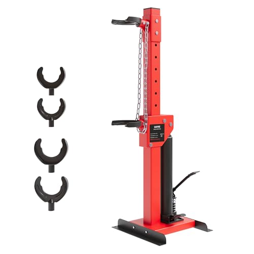 Garvee Hydraulic Shock Spring Compressor, Heavy Duty Foot-Operated Coil Spring Compressor Tool, Universal Fit for Cars, SUVs, and Trucks, Professional Auto Repair for Shop and Home DIY, Red - color: Red