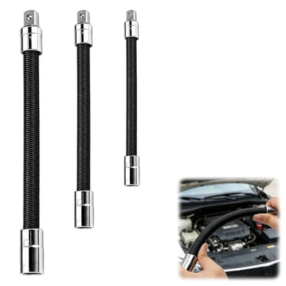 3Pcs Flexible Socket Extensions Cable,Flexible Ratchet Extensions Rods,Universal Extensioni Rod for Electric Wrench Socket, Extension Rod for Automotive Tools,Suitable for Narrow Maintenance Areas