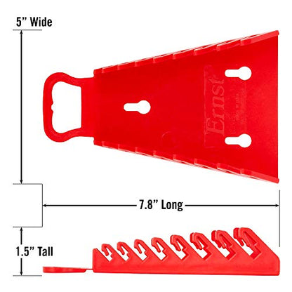 Ernst Manufacturing 5146-Red Gripper Reverse Wrench Organizer, 8 Tool, Red - color: Red, size: 8 Tool, style: Reverse