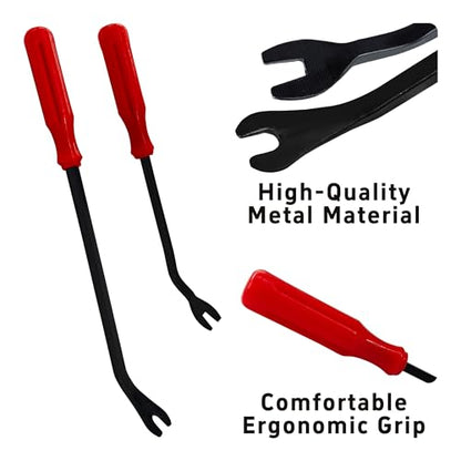 2PCS Plastic Fastener Remover Clip Removal Tool, Car Trim Removal Tool, Fastener Remover Pliers for Automotive Door Panels, Window Trim, Upholstery, Dashboard, Emblems - size: 9” + 12”