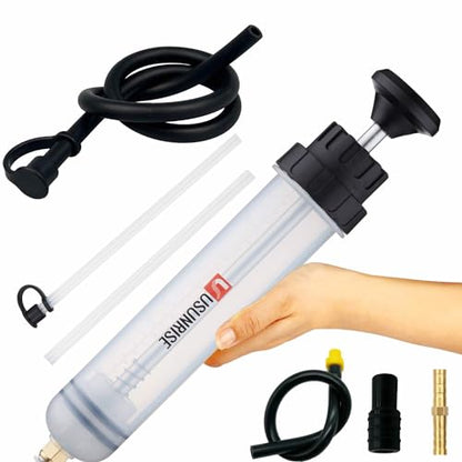 Automotive Fluid Extractor Pump,Oil Change Syringe with Long Hose,Syringe Style Pump for Power Steering Transmission Gear Oil & Brake Fluid Changes, Hand Vacuum Pump 500CC/500ML-3 ProType