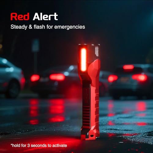 Anhay Rechargeable Work Light, 1200 Lumens LED Work Lights with 160° Swivel Head, Magnetic Base & Hooks, 6 Lighting Modes Magnetic Work Light for Car Repairs, Emergencies (2)