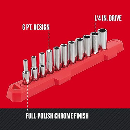 CRAFTSMAN Socket Set, Metric, 1/4" Drive, 6 Pt., 11Piece (CMMT12051) - style: Metric