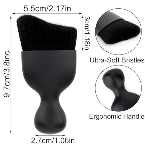 Car Detailing Brush, Soft Bristle Cleaning Brush, Scratch-Free Auto Duster Tool for Dashboard, Air Vents, Leather & Interior Cleaning (Black) - color: Black