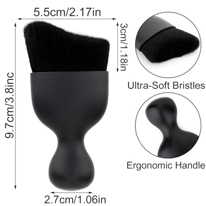 Car Detailing Brush, Soft Bristle Cleaning Brush, Scratch-Free Auto Duster Tool for Dashboard, Air Vents, Leather & Interior Cleaning (Black with Cap) - color: Black with Cap