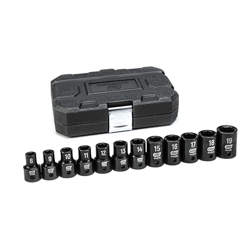 GEARWRENCH 12 Pc. 1/2" Drive 6 Pt. Standard Impact Socket Set, SAE - 84931N - size: 1/2", style: 12-piece kit
