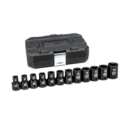 GEARWRENCH 12 Pc. 1/2" Drive 6 Pt. Standard Impact Socket Set, SAE - 84931N - size: 1/2", style: 12-piece kit