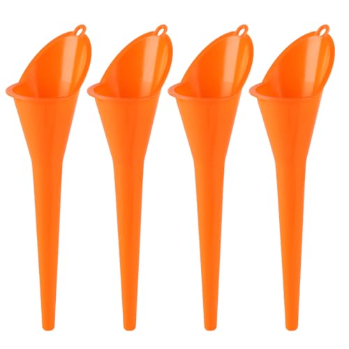4 Pcs Plastic Long Neck Oil Funnel for Change, Multi-Function Long | For Transmission Fluid Automotive Funnels, Car Water Diesel Fuel Kerosene Liquids Engine Oil Funnel Set