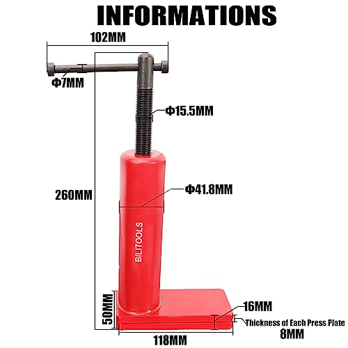BILITOOLS Brake Caliper Compression Tool, Multi Piston Brake Caliper Tool | Heavy Duty Brake Pad Caliper Spreader Universal for 1, 2, 4 & 6 Piston - color: Red, style: Hand Operation
