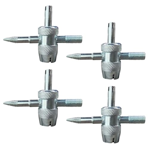 4PCS 4-Way Tire Valve Core Removal Tool 4-in-1 Universal Valve Wrench | Multifunctional Tire Valve Tools, Valve Core Tool Auto Tire Stem Core Remover Installer, Fit for Car Bicycle Bike Tire Repair - size: 4PCS