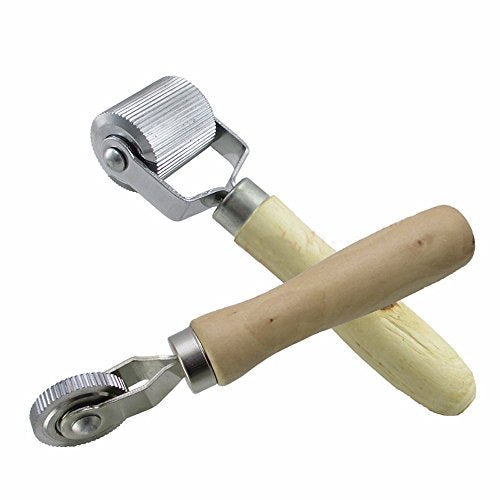 2 Pieces Wooden Handle Patch Tyre Retreading Repair Pinch Roller Hand Tool Set