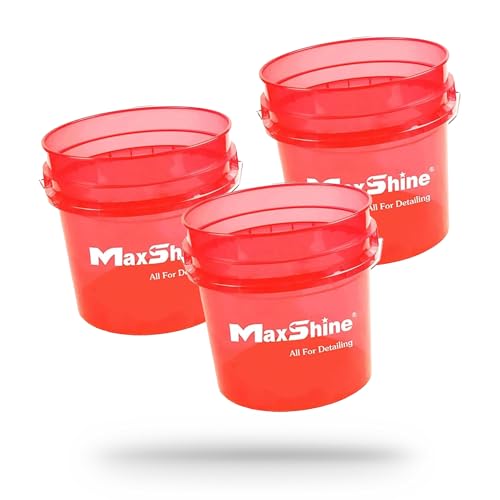 Maxshine Rolling Bucket Dolly (3.5G Bucket (3-Pack, Red)) - color: 3.5g Bucket (3-pack, Red)