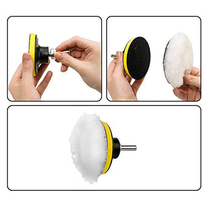 CANOPUS Buffing Pads, Polishing Pad Kit, Buffer for Car Detailing, Polishing Wheel for Drill, Car Polishers and Buffers Kit for Sanding, Polishing, Waxing & Sealing Glaze, 3 inch, 11 Pieces - size: 11 Pieces