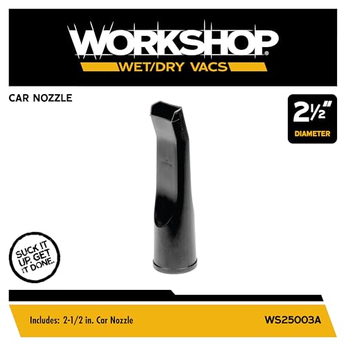 WORKSHOP Wet/Dry Vacs WS25003A 2-1/2-in. Car Nozzle Vacuum Attachment | Ideal for Deep Vehicle Cleaning, For WORKSHOP Shop Vacuum Cleaners, Fits 2-1/2-inch Extension Wands and Hoses - size: 2-1/2"