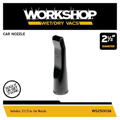 WORKSHOP Wet/Dry Vacs WS25003A 2-1/2-in. Car Nozzle Vacuum Attachment | Ideal for Deep Vehicle Cleaning, For WORKSHOP Shop Vacuum Cleaners, Fits 2-1/2-inch Extension Wands and Hoses - size: 2-1/2"