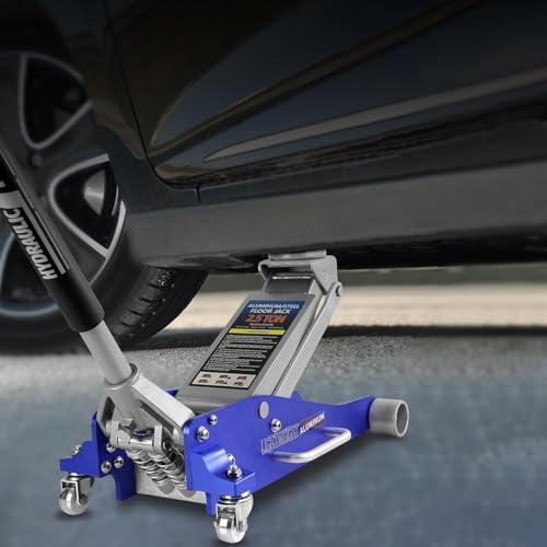 2.5 Ton Low Profile Floor Jack, Heavy Duty Steel Racing Floor Jack with Dual Pistons Quick Lift Pump, Lifting Range 3.7"-18.7", Professional Hydraulic Car Jacks 2.5 Ton/5000 LBS Capacity, Grey - color: Grey - 2.5 Ton(Dual Pump), Lift 3.7"-18.7"