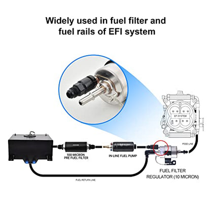 EVIL ENERGY 6AN Male to 3/8" & 5/16" Quick-Disconnect Female EFI Fuel Rail Fitting Aluminum - size: 6AN to 3/8 & 5/16