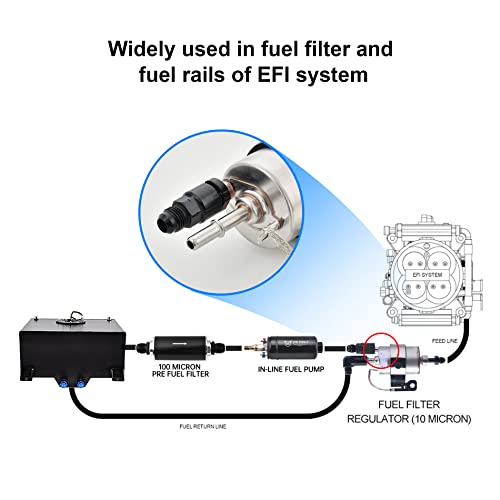 EVIL ENERGY 6AN Male to 3/8" & 5/16" Quick-Disconnect Female EFI Fuel Rail Fitting Aluminum - size: 6AN to 3/8 & 5/16