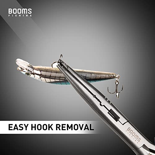Booms Fishing F03 Needle Nose Fishing Pliers, 9" Fisherman's Pliers, Long Nose Hook Remover, Saltwater Resistant Fishing Gear, Gray - color: A: 9" Split Ring Nose_gray