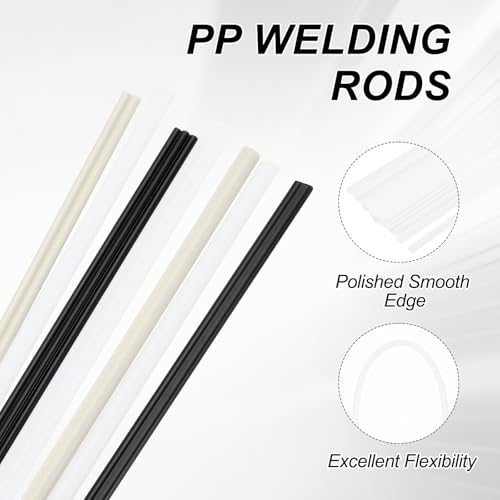 MECCANIXITY 20pcs Plastic Welding Rods, 8 Inch PP Welding Strips 5/16" for Plastic Welder Soldering Tool Kit, Car Bumpers, Kayak Repair, White