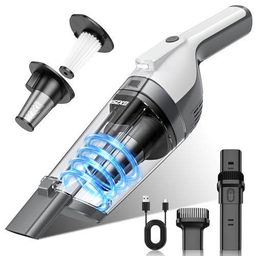 Handheld Vacuum Cordless, 15000PA Powerful Suction Hand Held Vacuum Cleaner, Car Vacuum Portable Cordless with Large-Capacity Dust Bin & LED Light, High Power Hand Vacuum for Home, Car, Office, Pet - color: White & Gray