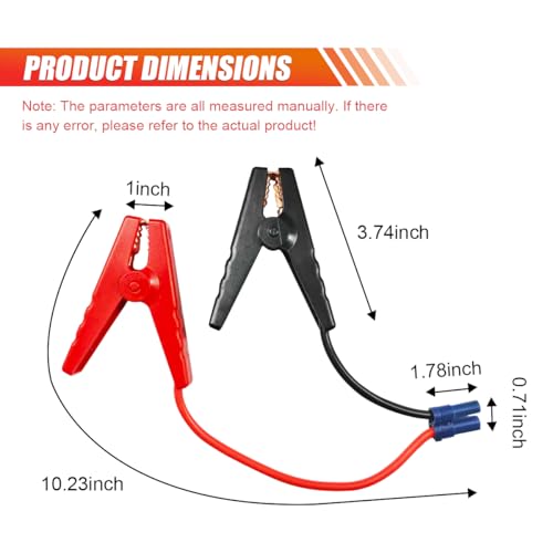 EC5 Car Jumper Starter Cable with Battery Clamps, 12V Car Jumper Cable Alligator Clip to EC5 Connector with 10 AWG Wire, Portable Emergency Automotive Jump Starter Battery Booster Cables (1PC) - size: 1PC