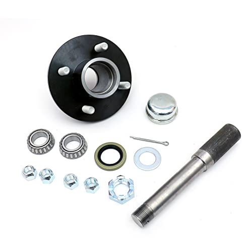 Trailer Hub Assembly Kit，4-Bolt on 4" Circle，Includes (1) 1" Straight Spindle and Bearing - size: GL4854C*1