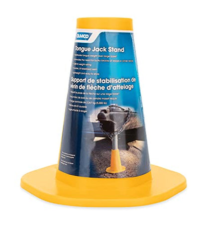 Camco Trailer Tongue Jack Stand - 5,000 lb Weight Capacity - Measures 8-inches Tall with a 2 1/16-inch Recessed Dock - Yellow (44635) (Pack of 4) - size: (Pack of 4)