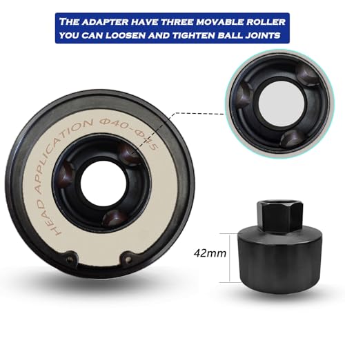 DPTOOL Inner Tie Rod End Removal Tool Kit, Axial Steering Ball Joint Puller Remove Install, 30-35mm 35-40mm 40-45mm 1/2" Drive Inner Rod Steering Rack Knuckle Tool for Car Track
