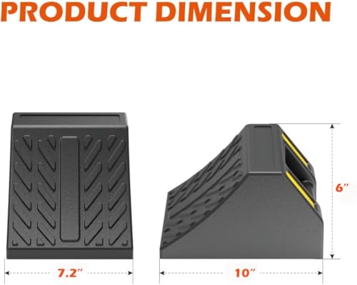 Heavy Duty Rubber Wheel Chocks 4 Packs, Premium Wheel Stopper for Car, Travel Trailers, RV, Truck, and ATV (6 Inch - 4Pack) - size: 6 Inch - 4Pack