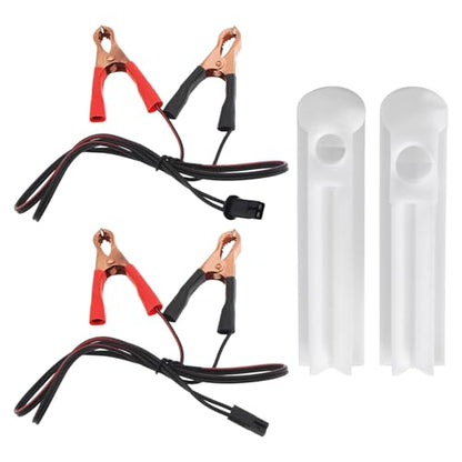 4 PCS Fuel Injector Cleaner Kit, 12V 2 Sizes Injector Nozzle Adapter Flush Cleaner with Test Lead, Heavy Duty Cleaning Tools Kit for Car Diesel Gas Fuel Injectors