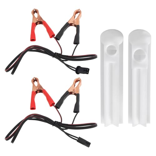 4 PCS Fuel Injector Cleaner Kit, 12V 2 Sizes Injector Nozzle Adapter Flush Cleaner with Test Lead, Heavy Duty Cleaning Tools Kit for Car Diesel Gas Fuel Injectors