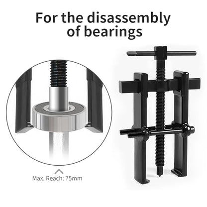 Beam 2 Jaw Puller 3" Bearing Gear Pullers, 187mm T-Shaped Screw | High Carbon Steel Pullers, Adjuestable Pulley Removal Tool for Bearings/Flywheels/Pulleys Remove - size: 2Jaw 3In 97×187MM