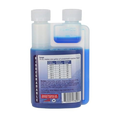 Qwix Mix Windshield Washer Fluid Concentrate, 1 Bottle Makes 32 Gallons, 1/4 oz. Makes 1 Gallon 100% Biodegradable - color: blue