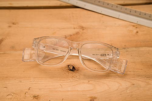 Y50 Clear Frame Safety Glasses - 1 Pair, Clear Lens | PPE for Assembly, Construction, etc | Side Shields, ANSI Z87.1+, Anti-Fog, Scratch-Resistant, 99.9% UV Protection, Polycarb - color: Clear Lens | Clear Frame, size: 1 Pair