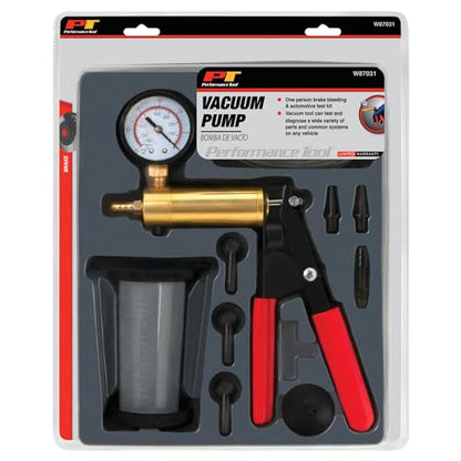 Performance Tool W87031 Vacuum Pump Kit For Vacuum and Pressure Tests, Perform Engine Performance Diagnostics, Brake Bleeding, Fluid Transfer and Evacuation - style: Vacuum Pump Kit (Tool Only)
