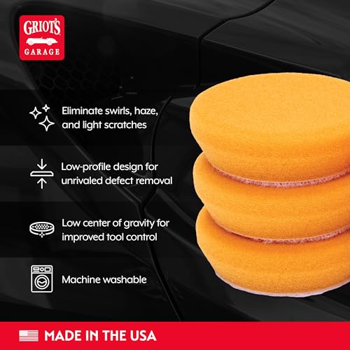 Griot's Garage 2" BOSS Correcting Foam Pads for Car Polishing, Buffing, Detailing and Light to Moderate Auto Paint Correction, Durable, Machine-Washable, Pack of 4 - size: 2" Pads (Set of 4)