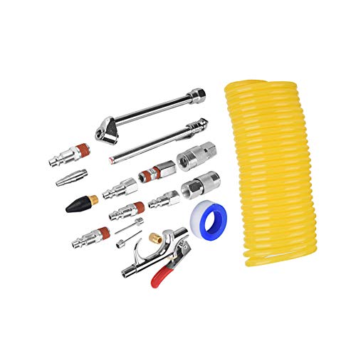 Air Compressor Fittings Kit 20Pcs Set Purpose Pneumatic Tools with Easy for Automotive Repairing and Maintenance