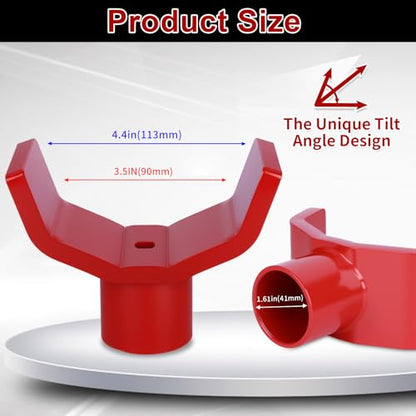 Bottle Jack Adapter - Universal Steel Adapter for Safe Jack Lift, Fits 1.61-Inch (41mm) or Smaller Bottle Jacks, Works with Round Axles (4.5" Max) & Square Axles (3.5" Max) - color: Red