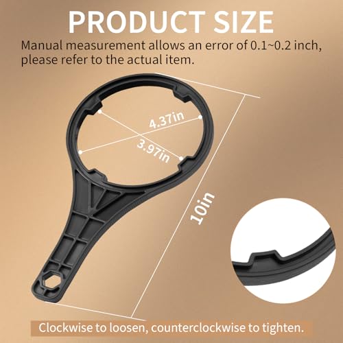 Universal Water Filter Wrench, 4.37" Inner Diameter, Fits for Slim Housings, Compatible with 2.5"x10" & 2.5"x20" Cartridges, Under Sink Filter & Slim Housings