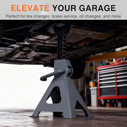 Nilight Jack Stands, 2 Ton (4,400 lbs) Capacity Heavy Duty Steel Car Lifting Stand, Adjustable Height 10.6" to 16.2", 1 Pair - size: 2T