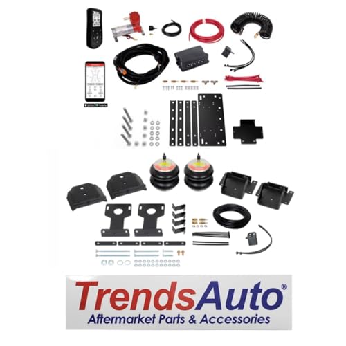 TrendsAuto Firestone Airide Red Label Rear Air Springs Kit & Air Command Heavy Compressor with Dual Wireless App and Remote fits 2020-2023 CV Series Cab-Chassis | Includes TrendsAuto Decal - size: Dual Path