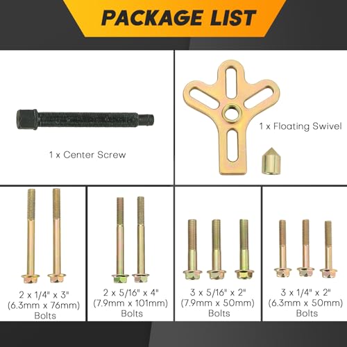 13PCS Harmonic Balancer Steering Wheel Puller Kit | Professional-grade Flywheel Puller, Crankshaft Pulley, Crankshaft Pulley Removal, Compatible with Various Engines