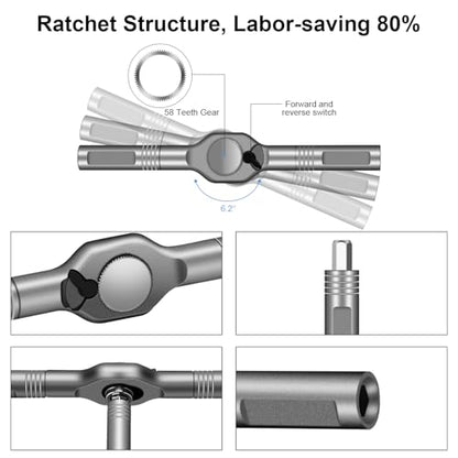 42 in 1 Magnetic Ratchet Screwdriver sets with S2 Steel Bits | Multi tool set for Furniture Assembly, Electrical Appliance Repair, Bicycle Tools, Gift - color: Medium Gray