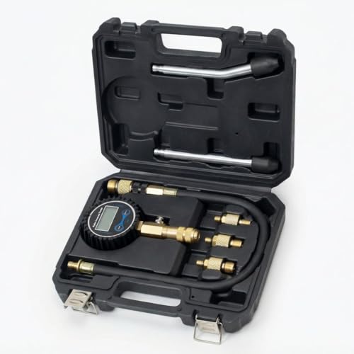 Digital Compression Tester Kit 300 PSI - Automotive Gasoline Engine Cylinder Compression Gauge with Adapters & Hose, Professional Diagnostic Tool for Car, Motorcycle, Small Engine