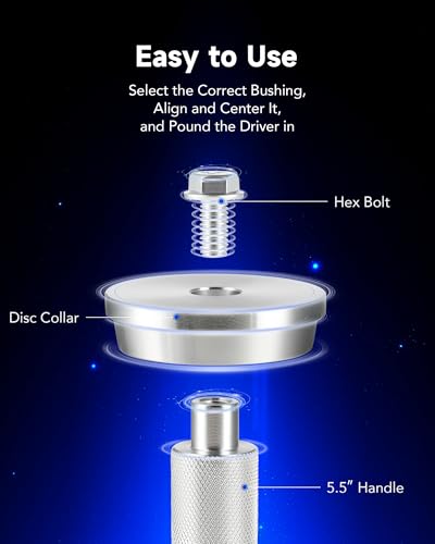 OMT 13pc Bearing Service Kit, Rear Axle Puller & Bearing Seal Driver Kit | 3 pullers, 9 dual-head driver discs, race remover & installer, 1045 steel chrome-plated, molded case