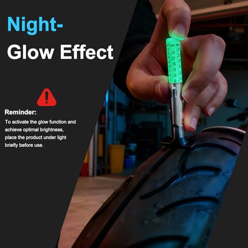5 Packs Tire Depth Gauge 32nds, Luminescen Color Coded Tire Thread Wear Measure Tool with Pocket Clip, Tire Tread Depth Gauge with Dual Scale for Car,Truck,Moto - size: 5PCS